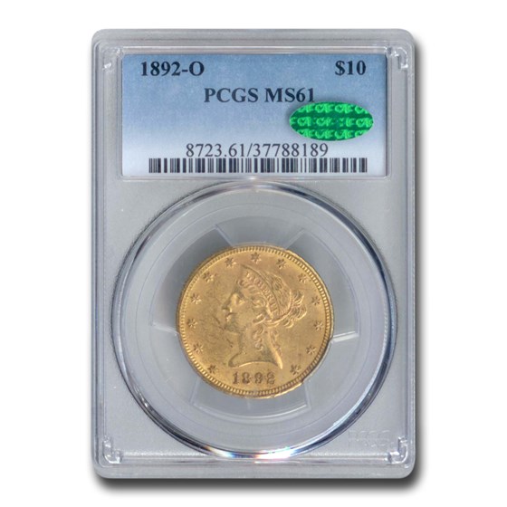 1892-O $10 Liberty Gold Eagle MS-61 PCGS CAC 1892-O $10 Liberty Gold Eagle MS-61 PCGS CAC